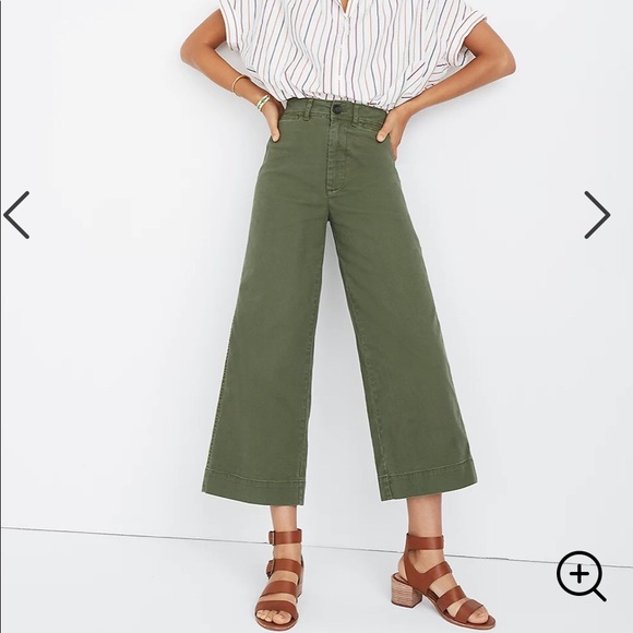 Madewell Pants - Madewell “Emmett Wide-Leg Crop Pants” | Light Sage